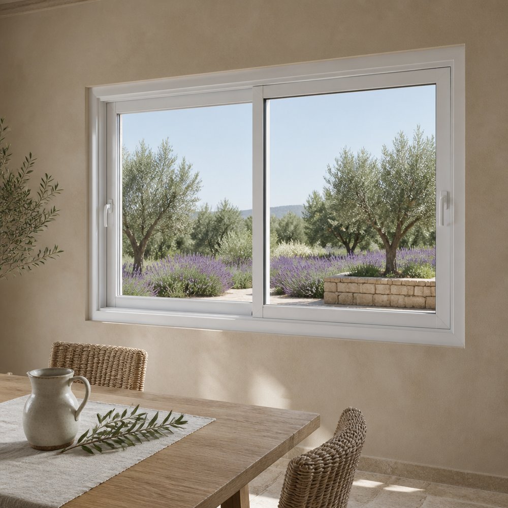 UPVC Sliding Window - Exterior Perspective View | OPPGATE